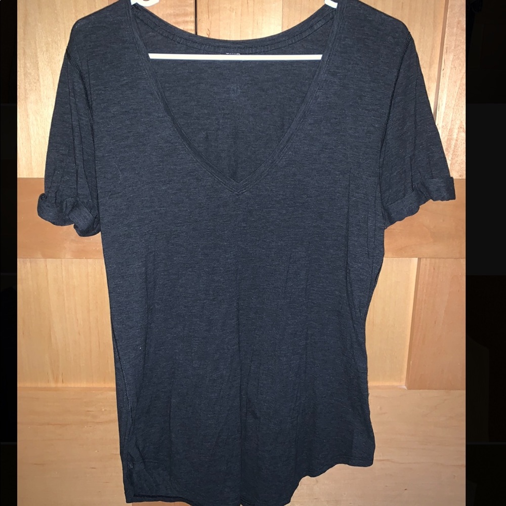 Dark gray Lululemon tee shirt